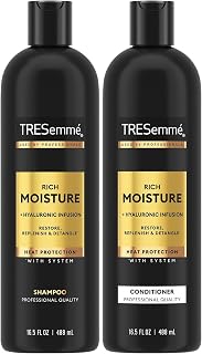 TRESemmé Rich Moisture Shampoo & Conditioner Set, 16.5 Oz Ea | Moisturizes Dry Hair While Improving Softness and Manageability for Everyday Styling