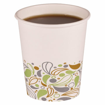 Deerfield Printed Paper Hot Cups by Boardwalk – 8 oz, 8.0 ounces, Paper, White, Pack of 1000