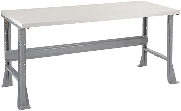 Global Industrial Fixed Height Workbench Flared Leg, 72" W x 30" D x 34" H, 1-5/8" Plastic Laminate Square Edge, Gray