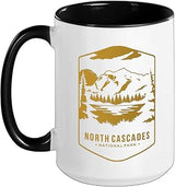 North Cascades National Park Ceramic Mug, Black/White, 15oz