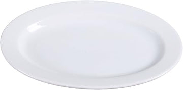 Yanco AC-34 ABCO Oval Platter, 9.5" Length x 6.5" Width, Porcelain, Super White, Pack of 24