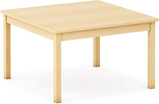 Guidecraft EdQ Toddler Table - Natural: Square Wooden Activity Table, 30" x 30", 18" Height | Seats 4 | Stain Resistant Kids Desk for Preschool, Daycare, Montessori Classroom & Playroom Furniture