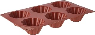 Silikomart Fluted Brioches Cake Mould, 79mm x 37mm, Terracotta