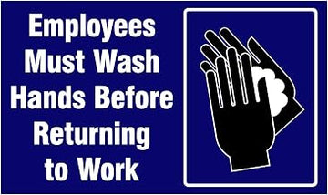 Notrax 194 Safety Message Mat, Employees Must Wash Hands, 3'x5',Blue, 194SEW35BU