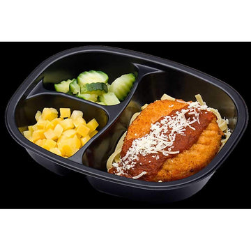Breaded Chicken Patty with Mozzarella Cheese and Marinara Sauce over Fettuccini Meal by Golden Gourmet – Pack of 20