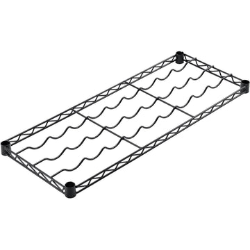 Wine Bottle Shelf 36" L x 14" W Black Epoxy by Nexel – 36 inches (W) x 14 inches (L) x 1.75 inches (H), Epoxy, Black, Model WS1436B
