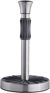 Kamenstein 2-in-1 Paper Towel Holder with Integrated Spray Bottle, Weighted Base, & One-Handed Tear, Stainless Steel Cleaning Station