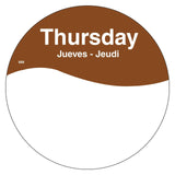 MoveMark IT110108 Day of the Week Trilingual Removable Label by DayMark Safety Systems – 3 inches, Paper, Brown, Pack of 500, Model IT110108-4-THU