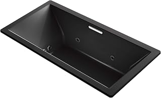 Kohler K-1835-XHGH-7 Underscore Rectangle Bathtub, Black Black