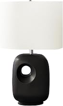 Monarch Specialties I 9680 Lighting, 26" H, Table Lamp, Black Ceramic, Ivory/Cream Shade, Contemporary, Modern
