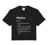 Marko Name Definition Dictionary Comfort Colors Crop Top by Marko Birthday Name Definition Funny – Cotton, Beige
