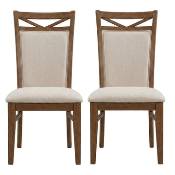 Upholstered Dining Chair Two Pack in Brown by Starlight Canyon Home – Poplar Solids / Birch Veneers, Brown, Pack of 2
