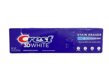 3D White Stain Eraser ICY Clean Mint by Crest – 4.4 oz, Plastic, White