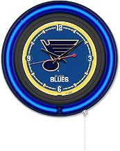 Holland Bar Stool Clk15BKSTLBlu NHL 15 in. Dia. St Louis Blues Double Neon Wall Clock Black