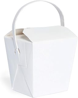 PacknWood 210ASPAIL8BL treat boxes,lunch containers,Mini To-Go Noodle Box with Paper Handle and Foldable Lids (8 oz, 2.6" x 2.8" x 2.8") -Case of 500