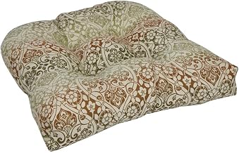 Blazing Needles 93184-1CH-PO-008 19 in. U-Shaped Premium Outdoor Tufted Dining Chair Cushion Festive Spice