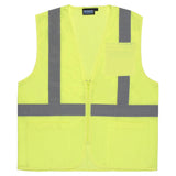 S363P Class 2 Economy Mesh Safety Vest with Pockets by ERB – X-Large, Polyester, Lime, Model 61649