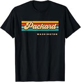 Vintage Sunset Stripes Packard, Washington T-Shirt
