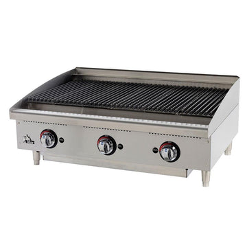 Gas Charbroiler - Radiant 36"Wx25-3/4"Dx15-1/2"H by Maxstar – Stainless Steel, Model 6136RCBD