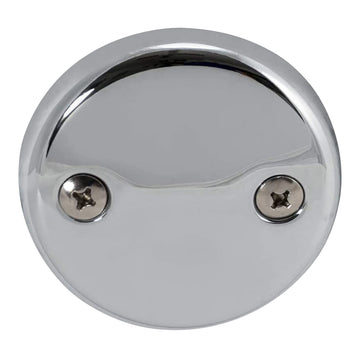 2-Hole Bathtub Overflow Face Plate with Screws by EZ-FLO – 3-1/8 in., Zinc, Chrome, Model 35245