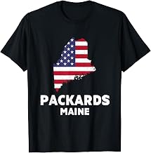 Distressed Patriotic USA Flag Packards, Maine T-Shirt