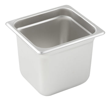 4.5 qt 6" 1/6 Size Deep Stainless Steel Steam Table Pan by Winco – 6" Deep, 4.5 quarts, Stainless Steel, Model SPJP-606