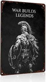 Spartan Warrior Motivational Vintage Metal Wall Art Signs 8X12 Inch
