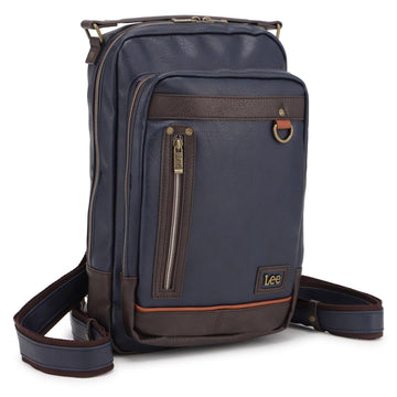 320-3151-03 Men's Body Bag by Lee – One Size, ポリウレタン (PU), Navy, Model lee3151-zai-navy