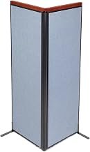 Global Industrial 24-1/4"W x 73-1/2"H Deluxe Freestanding 2-Panel Corner Room Divider, Blue