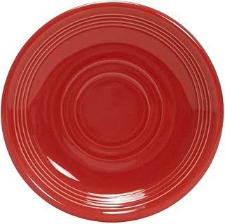 Tuxton China CQE-060 Saucer, 6" Diameter, Round, Microwave and Dishwasher Safe, Oven Proof, Fully Vitrified, Ceramic, TuxCare, Healthcare, Concentrix, Cayenne, Pack of 24