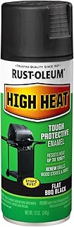 Rust-Oleum High Heat Flat Bar-B-Que Black Enamel Spray Paint | Up To 1200°F Protection, Grills, Smokers & Stoves, Rust Resistant Finish, Corrosion Resistant, 12 Oz