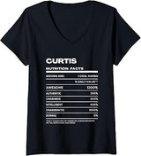 Women's Curtis Nutrition Facts Name V-Neck T-Shirt