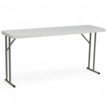 5 ft Plastic Folding Training Table by Flash Furniture – 18"W x 60"L, Metal, Plastic, Plastic: Polyethylene, Granite White, Model RB-1860-GG