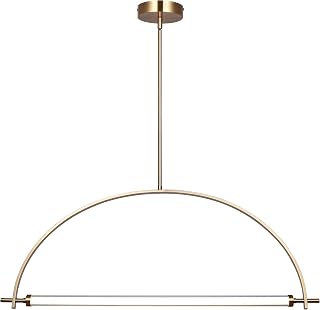 Canarm Ltd. Arcus Modern LED Chandelier, 33-Inch Wide Gold Pendant Light, Adjustable Height Dimmable 3CCT with Integrated LED, Kitchen Island or Dining Room Lighting