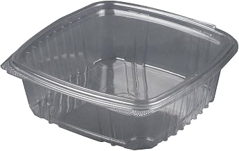 Genpak® Hinged Deli Containers, 1.5 Qt, 2 1/2" x 8" x 8 1/2", Clear, 100 Containers Per Bag, Carton of 2 Bags