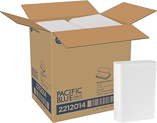Professional Series Premium 1-Ply Multifold Paper Towels by GP PRO (Georgia-Pacific), White, 2212014, 250 Towels Per Pack, 8 Packs Per Case