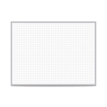 Grid 4' x 8' Magnetic Whiteboard by Ghent – 97"W x 48.5"H, Magnetic Steel, Gray, Model GRPM321G-48