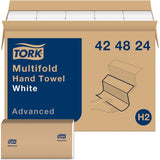 Tork Multifold Hand Towel White, 3-Panel, 250 Towels per Pack, 16 Packs, Fits H2 Towel Dispensers