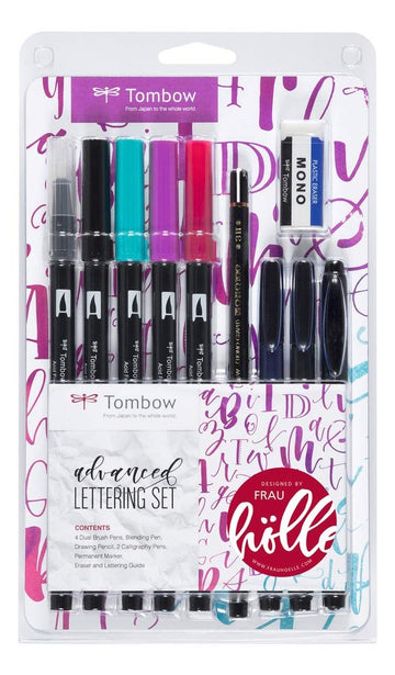 Advanced Lettering Set by Tombow – 1 Count (Pack of 1), Plastic, black, Model LS-AVD