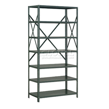 Global Industrial 7 Shelf – 20 Ga Open Steel Shelving Unit, 36" W x 12" D x 73" H, Gray