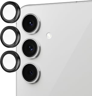 Pelican Samsung Galaxy S24 FE 5G Camera Lens Protector with Aluminum Rings - 9H Tempered Glass - Durable Anti-Scratch, Anti-Shatter, HD View with Night Shoot, Case Friendly, Easy to Install - Black