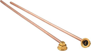 Krowne 21-440L Royal Series E-Z Install Faucet Water Line Kit, Includes: (2) 14" Long x 3/8" Diameter Straight Copper Lines, Quick Connect Fitting, (2) Black Rubber washers