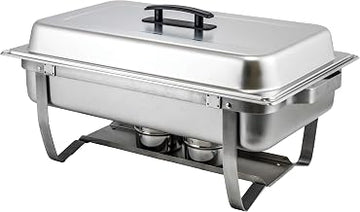 Winco 8 qt Silver Full-size Chafer with Folding Stand Chafer