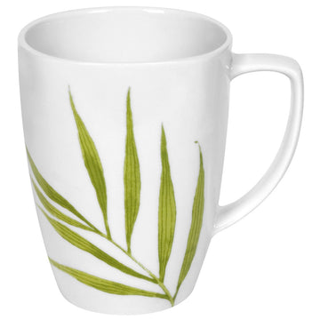 Bamboo Leaf Square Round 12-Ounce Porcelain Mug by Corelle – 12 Ounces, 12.0 fluid_ounces, Bamboo, Bamboo Leaf, Model 1075887
