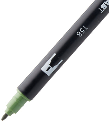 Dual Brush Pen by Tombow – 1 Count (Pack of 1), Dark Olive, Model AB-T158