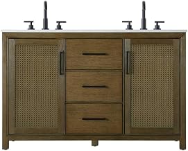 Elegant Kitchen and Bath 54" Double Bathroom Vanity in Hazel Oak