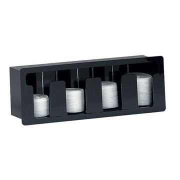 Four Section Built-in Lid Organizer Horizontal by DISPENSE-RITE – Acrylic, Black, Model FML-4