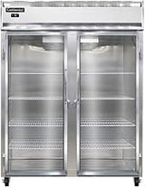 2FE-SS-GD Extra-Wide Two Section Reach In Glass Door Freezer, 57" W, Full Stainless