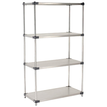 Stainless Steel Solid Shelving by Global Industrial – 24"L x 48"W x 86"H, Stainless Steel, Grey, Model 24488SS