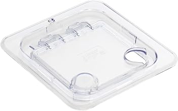 Winco Clear Sixth Size Hinged Food Pan Cover | Dishwasher safe, BPA-free, Hinged design for quick access, NSF certified, Great for Steam Tables and Food Preparation